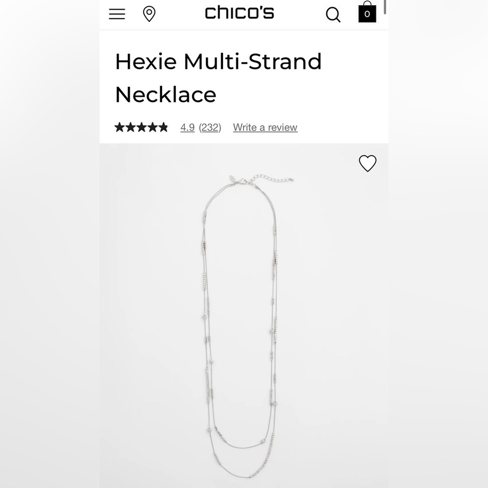 Chico's Hexie Multi-Strand Necklace in Silver